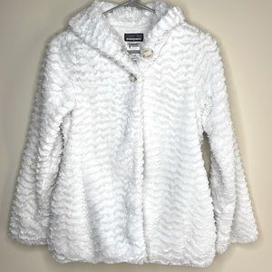 Patagonia Girls Pelage Fleece Jacket In White Girls Large